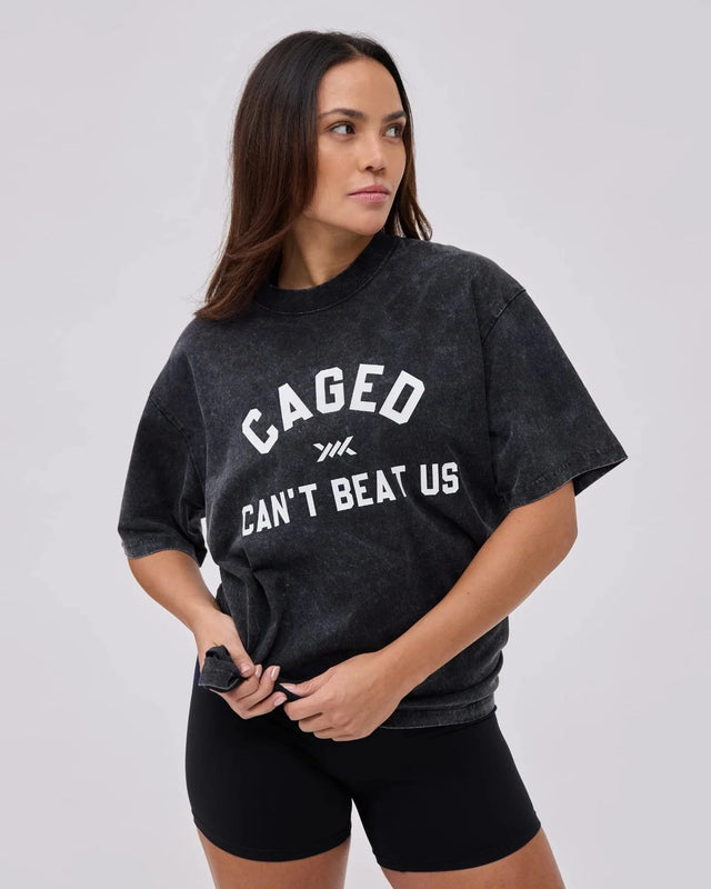 Caged Club T-shirt - Washed Czarny